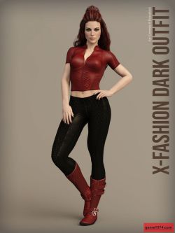 128007 服装 紧身服装 X-Fashion Dark Outfit for Genesis 8 Females