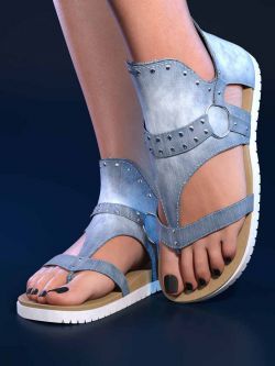 89485 牛仔凉鞋  Candace Denim Sandals for Genesis 8 and 9