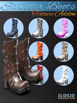 35883 鞋子纹理 Slide3D Sinister Boots for Genesis 3 Female(s) Texture Addons