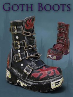 22706 鞋子 Slide3D Goth Boots for Genesis 3 Female