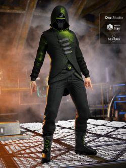 57417 服装 科幻 Sci-Fi Assassin Outfit for Genesis 8 Male