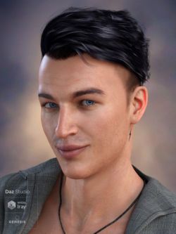 51511 头发 Terence Flipped Hair for Genesis 3 and 8 Male