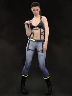 45927 服装 X-Fashion War Girl Outfit for Genesis 8 Female