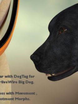 125341 道具 狗项圈 Collar Base for Hivewire Big Dog - Daz Studio Version