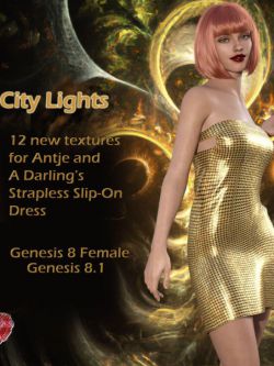 158113 服装 纹理 City Lights Add-On For Strapless Slip-On Gown for G8xF