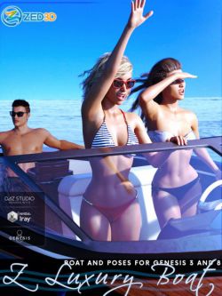 55315 道具和姿态 船 Z Luxury Boat and Poses for Genesis 3 and 8
