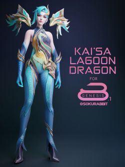 人物头发衣服 Kai'Sa Lagoon Dragon For Genesis 8 and 8.1 Female