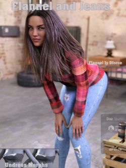 62933 服装  FGF Flannel and Jeans Outfit for Genesis 8 Female