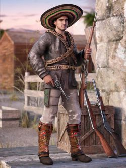 83180 服装 Guerrillero Outfit for Genesis 8 and 8.1 Males