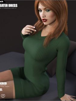 112587 服装 V Sweater Dress for Genesis 3 Female(s) by outoft