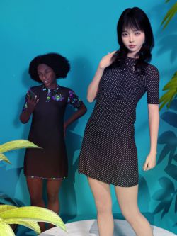 86252 服装  连衣裙 dForce Aranka Polo Dress for Genesis 8 Females