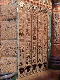 93208  60 款埃及风格的无缝墙面着色器 Egyptian Odyssey Iray Shaders Vol 1