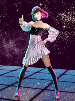 85598 服装 dForce Shooting Star Outfit for Genesis 8 and 8.1 Females