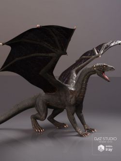 45375 动物 黑龙 PBReal Iray Black Dragon for Daz Dragon 3