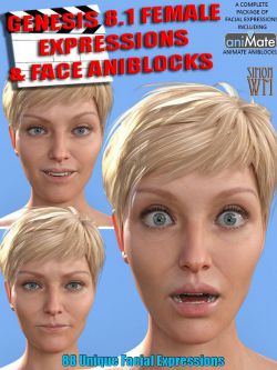 83514 表情 Expressions and Face aniBlocks for Genesis 8.1 Females