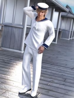 80929 服装  水手服 男 dForce Sailorman Outfit for Genesis 8 Males