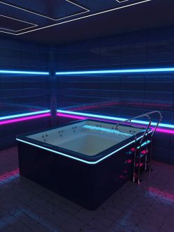 93970 场景 霓虹灯热水浴缸 FH Neon Hot Tub