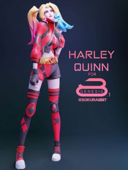 人物和服装 Harley Quinn For Genesis 8 and 8.1 Female