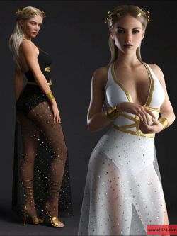 77212 服装  性感 dForce Trojan Princess Outfit Set for Genesis 8 Females