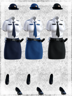 69951 服装 警察制服 女 dForce Police Uniform for Genesis 8 Female(s)