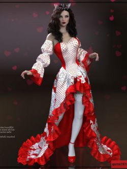 135675 服装 纹理 Epic: dForce - Queen of Hearts for G8F