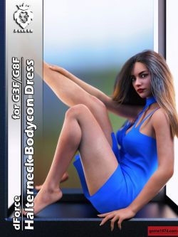 129330 服装  性感的短裙 JMR dForce Halterneck Bodycon Dress for G3F  a...