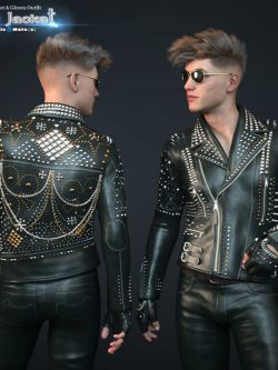 138465 服装 铆钉夹克 男装 Spiky Jacket for Genesis 8 Male(s)