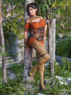 55117 服装 幻想 Woodland Rogue Outfit for Genesis 8 Female