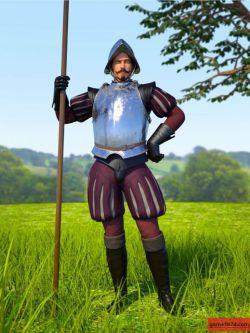 134752 服装  欧洲步兵  Conquistador Outfit and Armor for Genesis 3 Male