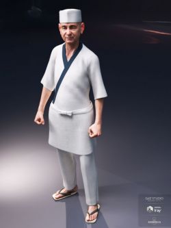 53253 服装 厨师 dForce Itamae Outfit for Genesis 8 Male