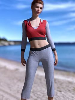 87281 服装 dForce Summer Fit Outfit for Genesis 8 and 8.1 Female