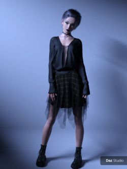 74437 服装 FE dForce Irregular Skirt Punk Outfit for Genesis 8 Females