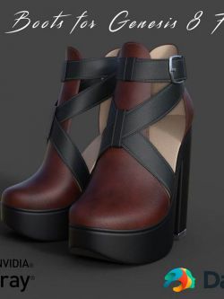 鞋子 Star Boots For Genesis 8 Female