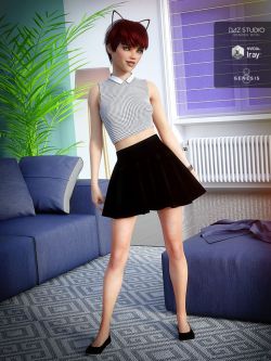 46639 服装 Teen Kitty Outfit for Genesis 8 Female(s)