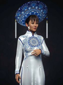 83863 服装 越南公主套装 dForce Vietnamese Princess Outfit For Genesis...