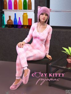 66393 服装 小猫咪睡衣  dForce Cozy Kitty PJ for Genesis 8 Female