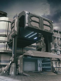 82059 场景 科幻仓库  X-BIT Future Space Transmission Warehouse