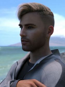 84224 头发 Cristo Short Flip Hair for Genesis 8 and 8.1 Males