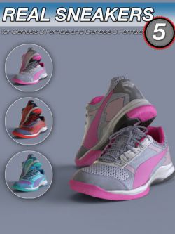 58179 鞋子 S3D Real Sneakers 5 for Genesis 3 and 8 Female