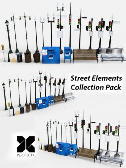 23087 道具 街头元素 红绿灯等 Street Elements