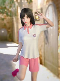 83917 服装 夏季校服 dForce SU Summer School Uniform for Genesis 8 and 8...