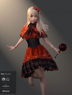 80257 服装 公主裙 dForce SYee Cute Princess Dress for Genesis 8 Females