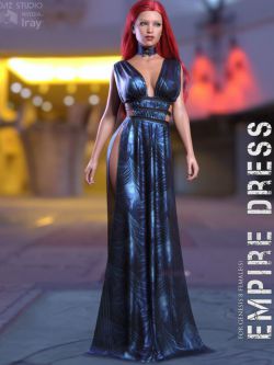 152346 服装 dForce Empire Dress for Genesis 8 Females