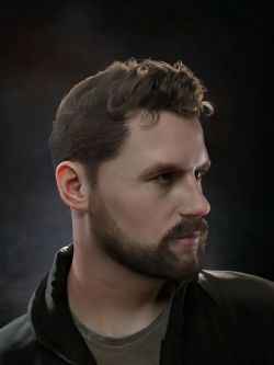 85549 头发胡须 Zenty Cool Hairstyle and Scruffy Beard for Genesis 8 and 8...