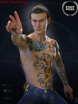 56113 人物资源  亚洲纹身 Asian SkinWorks L.I.E. Tattoos for Genesis 3