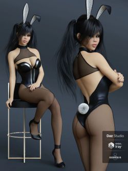 83937 服装 兔子服装  Pretty Bunny Outfit for Genesis 8 and 8.1 Females