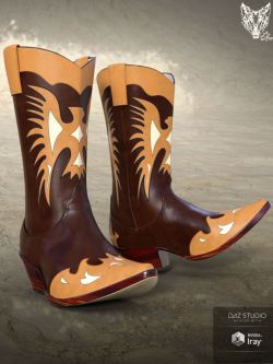 62919 鞋子 ZK Country Boots for Genesis 3 and 8 Male(s)
