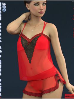 136318 服装 性感真丝睡衣 dForce Sexy Silk PJs With Lace for Genesis 8...