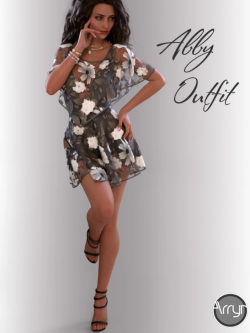 69187 服装 连衣裙 dForce Abby Holiday Dress Outfit for Genesis 8 Female(s)