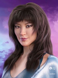 56271 头发 Layered Fringe Hair for Genesis 3 and 8 Female(s)